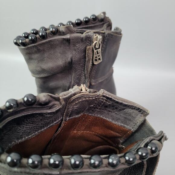 Airstep A.S 98 Black Leather Ankle Chuncky Heel Boots Womens EUR 36 US 5.5 - 6 - Picture 5 of 12